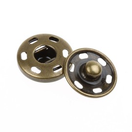 Cotowin Sew-On Snaps,Bronze Press Buttons,Pack of 10,15mm