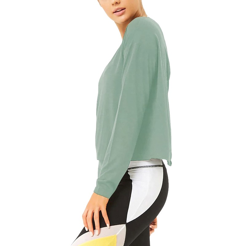 Bestisun Long Sleeve Yoga Shirts Open Back Workout Tops Backless