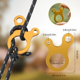 HOTUT Tent Wind Rope Buckle, Pack of 12 Aluminium Alloy Guyline Cord Adjuster, Rope Tensioner, Tent Tensioner, Tent Rope Plate, Tent Accessories for Outdoor Hiking Camping Picnic