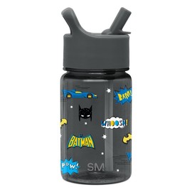 Simple Modern Kids Summit Plastic Water Bottle with Leak Proof Straw Lid 12oz - BPA-Free, Reusable, Durable for Toddlers:_Batman POW!