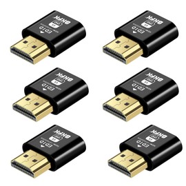 BKFK HDMI Dummy Plug 4K HDR,Virtual Monitor EDID Emulator, Headless Display Adapter,Headless hdmi Adapter Dummy，Supports up to 4k@60Hz,1080@120Hz (HDMI 6Pack)