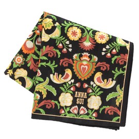[ANNA SUI] Anna Sui 109024-0005-03 Printed Handkerchief, Arabesque Pattern (Yellow) [100% Cotton] Women's Ladies, Approx. 19.7 inches (50 cm), yellow