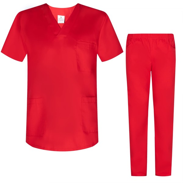Misemiya 8178 Unisex Scrub Set, Medical Uniform with Top and