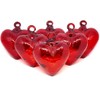 MexHandcraft Red 3.5 inch Medium Hanging Glass Hearts (Set of