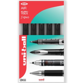 uni-ball UM-151 Signo Gel Grip Rollerball Pen – 0.7mm - In Gift Box (Pack of 5, Black)