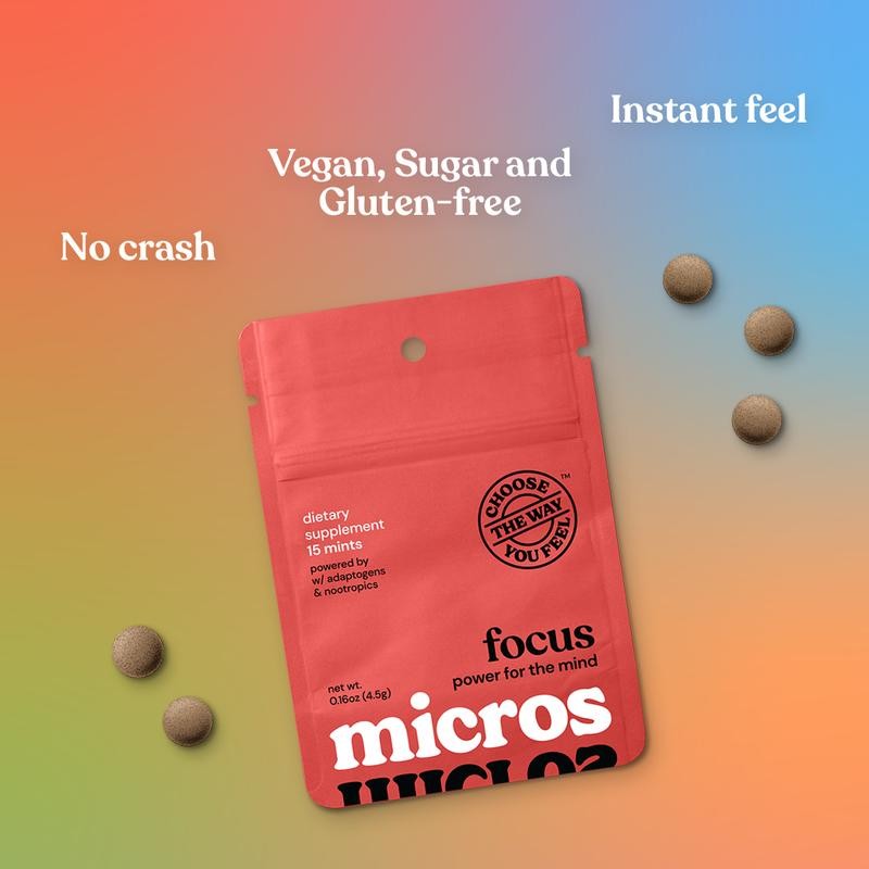 Micros Focus Mini Pack – Vegan, Sugar-Free Brain-Boosting Mints with