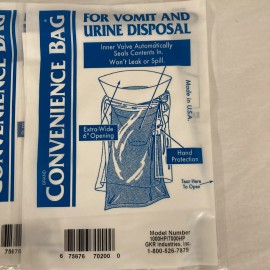 GKR Industries Convenience Emesis Bag Model GKR # 1000/7000 White, X-wide 6" opening, lot of 2