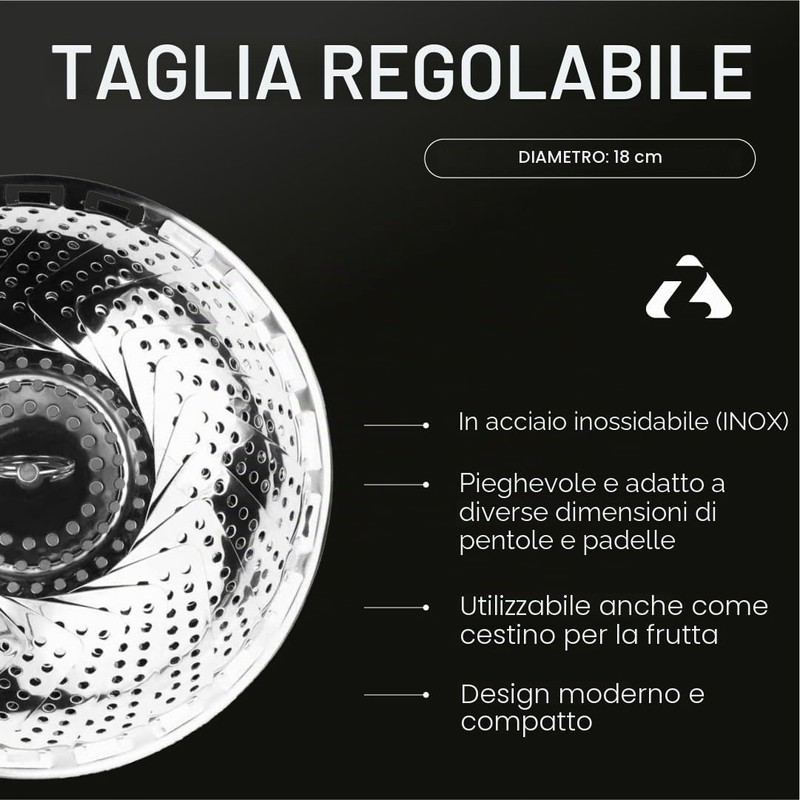 zanetti Cestello Cottura a Vapore in Acciaio Inox Ø 18–27