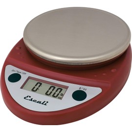 San Jamar Metal Digital Food Scale, Kitchen Scale, Gram Scale with Battery Operated for Cooking, Baking, Meal Prep, Diet Tracking, 11 Pounds, Red