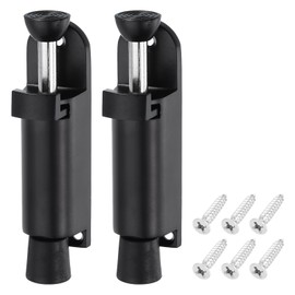 sourcing map 2 Pack Kickdown Door Stop, Spring Loaded Telescopic Door Stopper, Adjustable Door Locks Holder for Distance from The Ground 25mm/0.98", Black