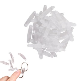 GHYJHS 120 Pcs Plastic Keychain Clips for Crafts, Clear Acrylic Keychain with Clip Plastic Snap Jump Rings Key Chain Connector Lanyard Clips for Keys Rings Card Crafts Jewelry Making Accessories