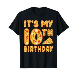 10 Years Old Boys Girls Kids 10th Birthday Pizza Family T-Shirt