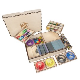 The Broken Token Pandemic Compatible Biohazard Containment Unit - Wooden Storage Box with Multiple Trays and Dividers
