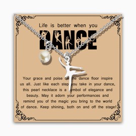 MAOFAED Ballerina Ballet Necklace for Women, Dancer Inspirational Gift, Life Is Better When You Dance, Dancing Gift(when youDanceCA)