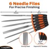KapStrom Needle File Set, 6 Needle Files for Wood, Metal,