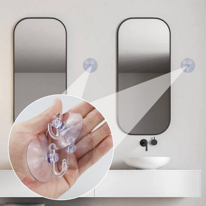 8 Pcs Suction Hooks, Clear Towel Hooks Window Suckers with