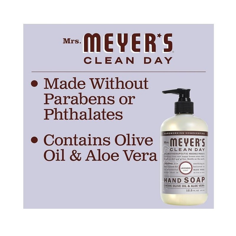 Mrs. Meyer's Clean Day Liquid Hand Soap, Cruelty Free, Lavender