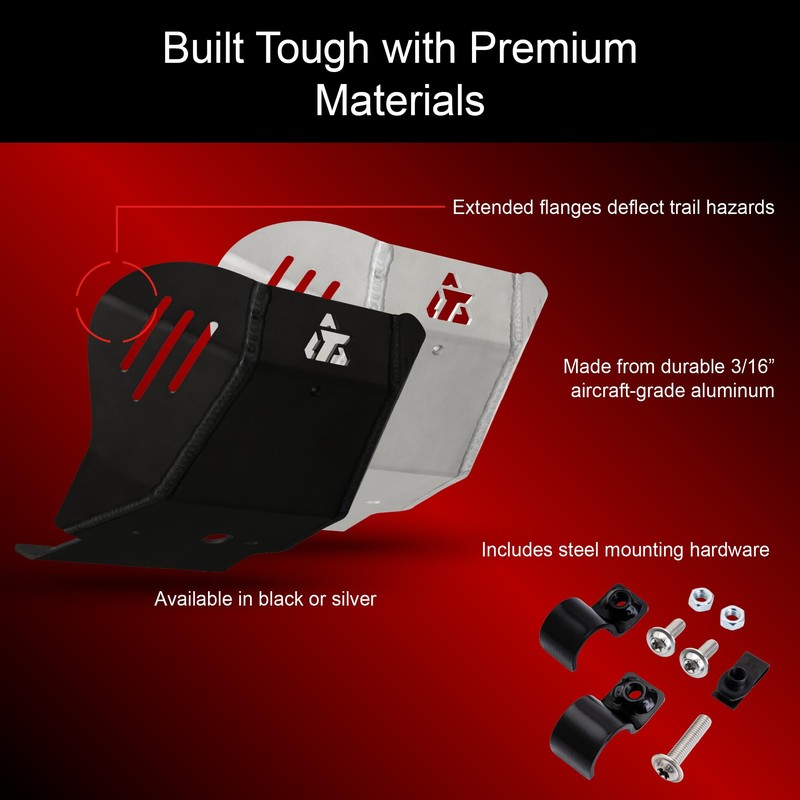 Tusk Aluminum Heavy-Duty Skid Plate for Engine Protection Bash Glide