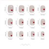 Vemalo Press on Nails-Short Heart Fake Nails White Stick on