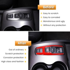 Heutamo Gear Shift Button Frame Trim for Honda Pilot 2016-2022/Ridgeline 2020-2023/Passport 2019-2023,Car Gear Shift knob Cover Decoration Accessories (Red)