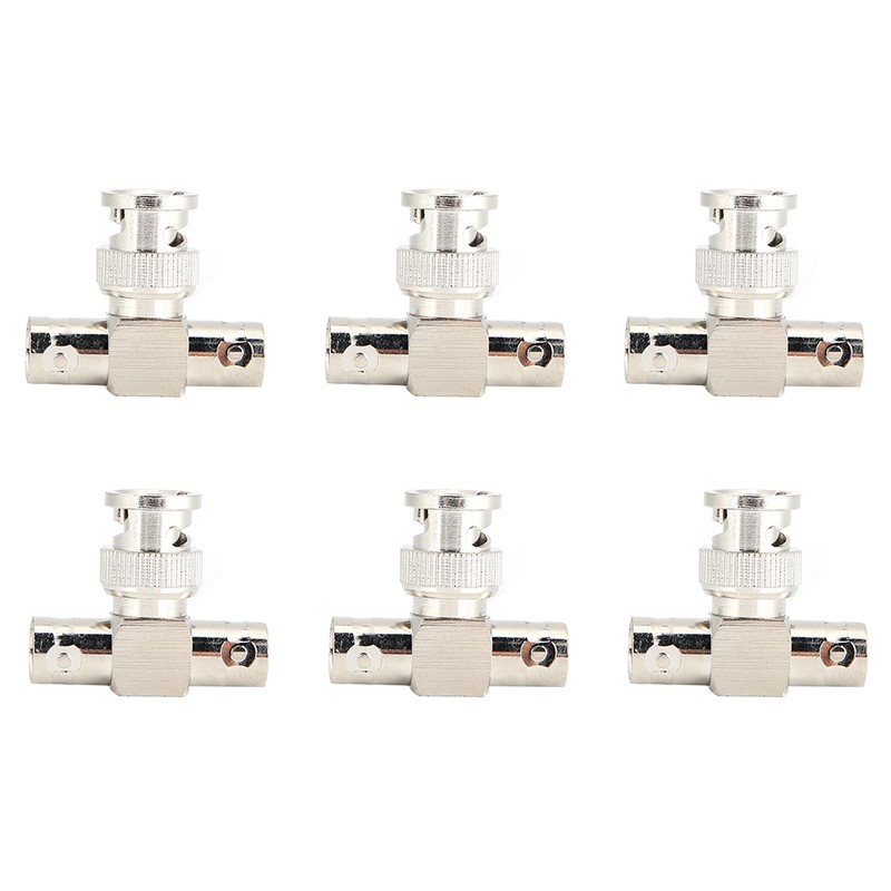 6pcs BNC Male Connector to BNC 2 Female T shape