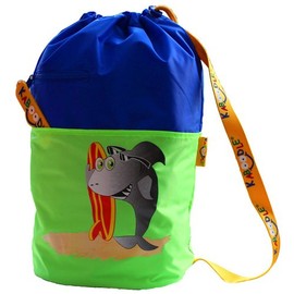 Kaboodle Childrens Waterproof Swim and Sports Bag - Royal Blue and Lime Shark