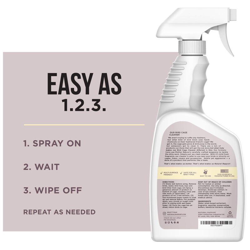 Natural Rapport Bird Cage Cleaner - The Only Bird Cage