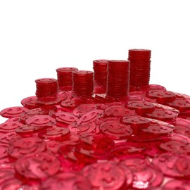 MR CHIPS Bingo Chips 3/4" Size 100 Counting in Red Color Smiley Face Design Versatile for Classroom Activities & Board Games