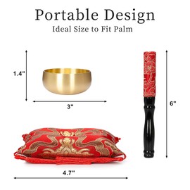 Tibetan Singing Bowl Set - 3" Handcrafted Meditation Sound Bowl for Yoga, Mindfulness, Chakra Healing & Stress Relief | Complete Kit with Cushion & Mallet | Spiritual Gifts for Beginners (3 Inch)