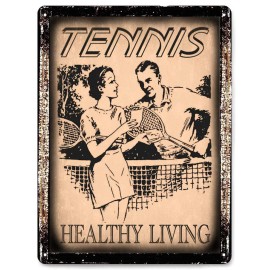 Tennis METAL SIGN insperational healthy living gym club room vintage decor 455