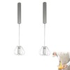 2 PCS Hand Push Whisk Egg Blender Semi Auto Rotating