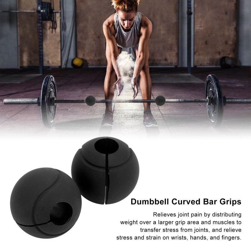 1 Pair of Barbell Dumbbell Curved Bar Grip Round Spherical
