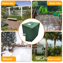 Timisea IBC Tank Cover, Protective Cover, IBC Protective Cover, Frost Protection, Tarpaulin for Water Tank 1000L, IBC Container Cover Tarpaulin Protective Cover with Handle and Zip, 120 x 100 x 116 cm