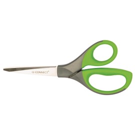 Q-Connect 8-inch Premium Scissors,Green,grey