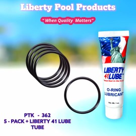 POOLTEK USA 53-075 Tube O-ring (5-PACK - PTK-362) + LUBE TUBE For  Lomart-Prest Metals
