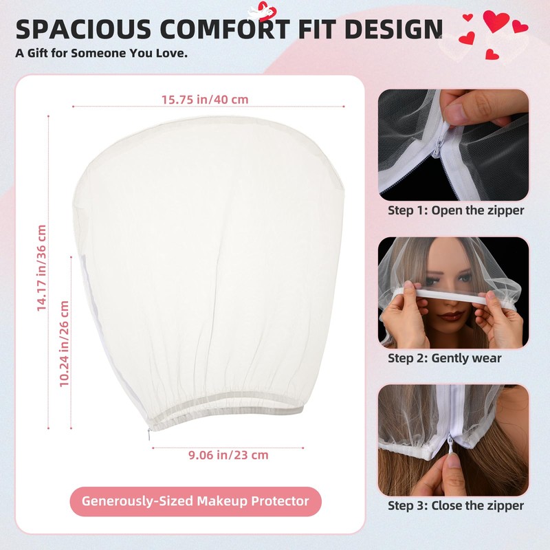 Oversized Makeup Protector Hood, Guards Hair & Makeup While Dressing,