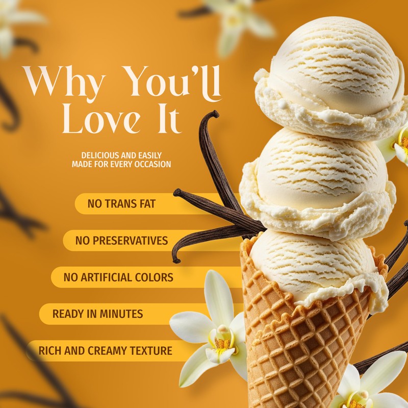 Triple Scoop - Premium Vanilla Ice Cream Mix For Ice