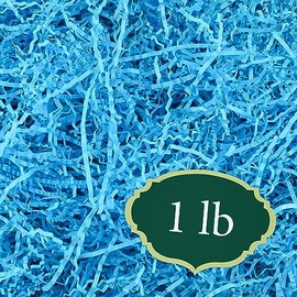 Arcadia Garden Products 1 lbs - Turquoise Crinkle Shredded Color Paper Filler Box Stuffing for Gift Wrapping & Crafts, Basket Filling, Confetti, Packaging & Shipping - RPC01TU