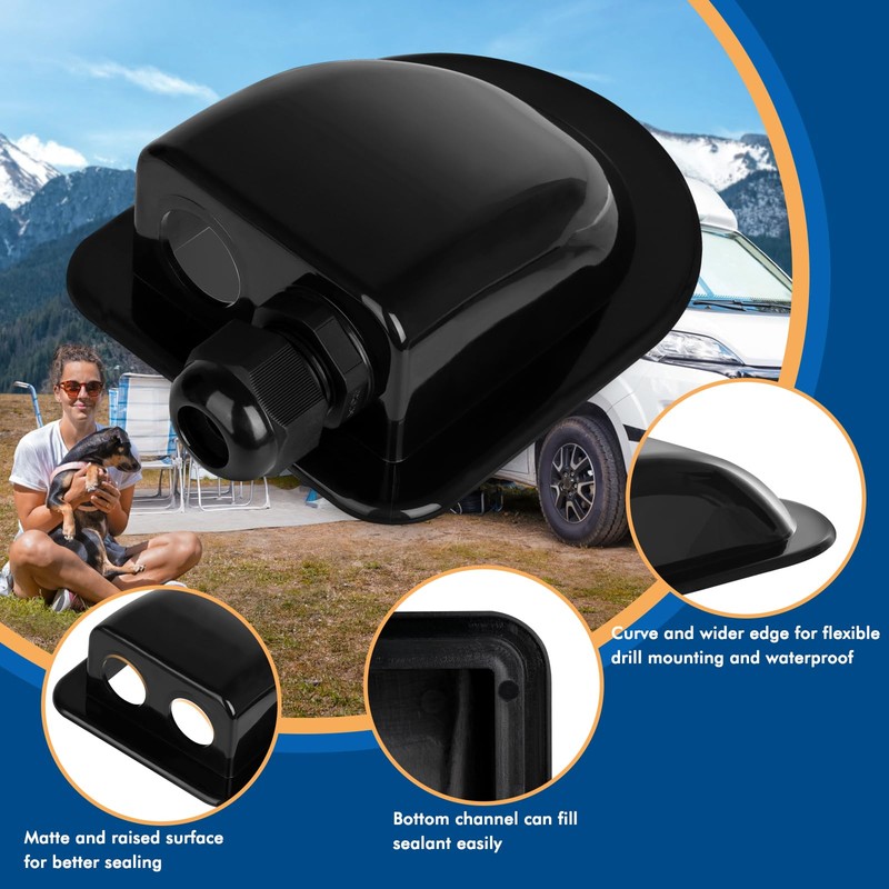 2 Pack of IP68 Waterproof Solar Cable Entry Gland by