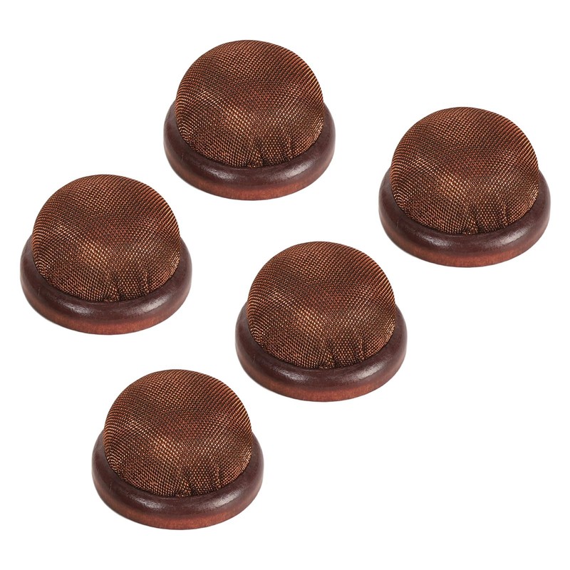 5Pcs Wooden Base Pin Cushion Cute Needle Holder Round Wooden