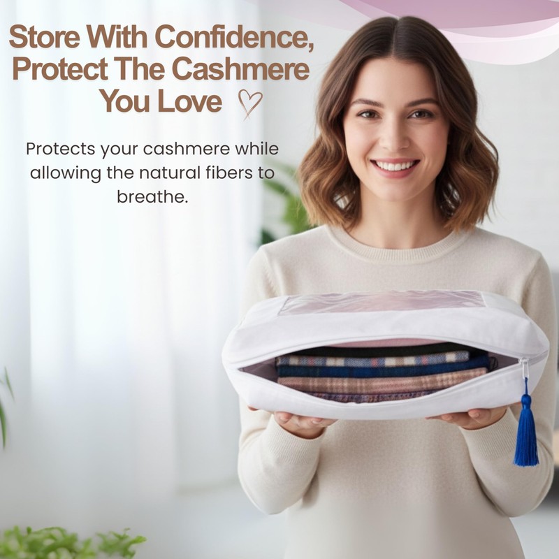 The Cashmere Choice Cashmere Storage Bags for Clothes, Sweaters, Scarves