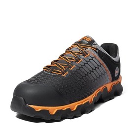Timberland PRO Men's Powertrain Sport Alloy Safety Toe Static Dissipative Industrial Athletic Work Shoe, Black/Grey/Orange-2024 New, 10.5 Wide