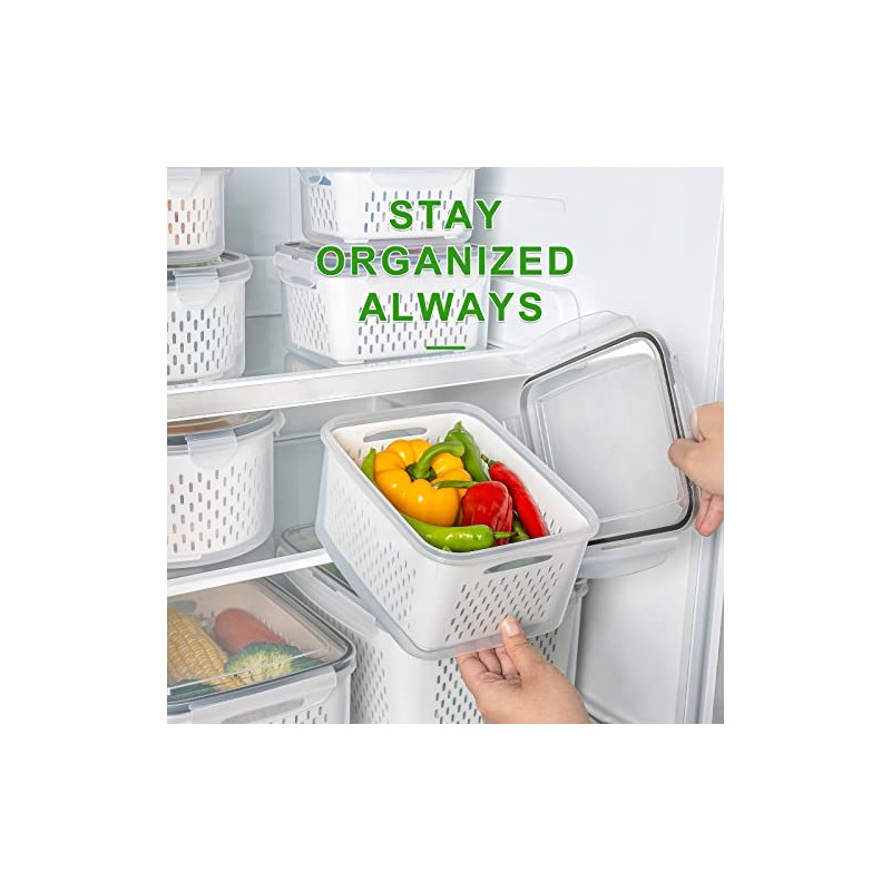 5-Piece Leakproof Fruit and Vegetable Storage Containers Set