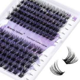 DIY Lash Clusters for Using at Home: Wendy, Natural, Fluffy, Wispy, Waterproof, Anime, Manga, Cat Eye, 0.07mm, C Curl, 12-16mm, C3+C9, FD0318