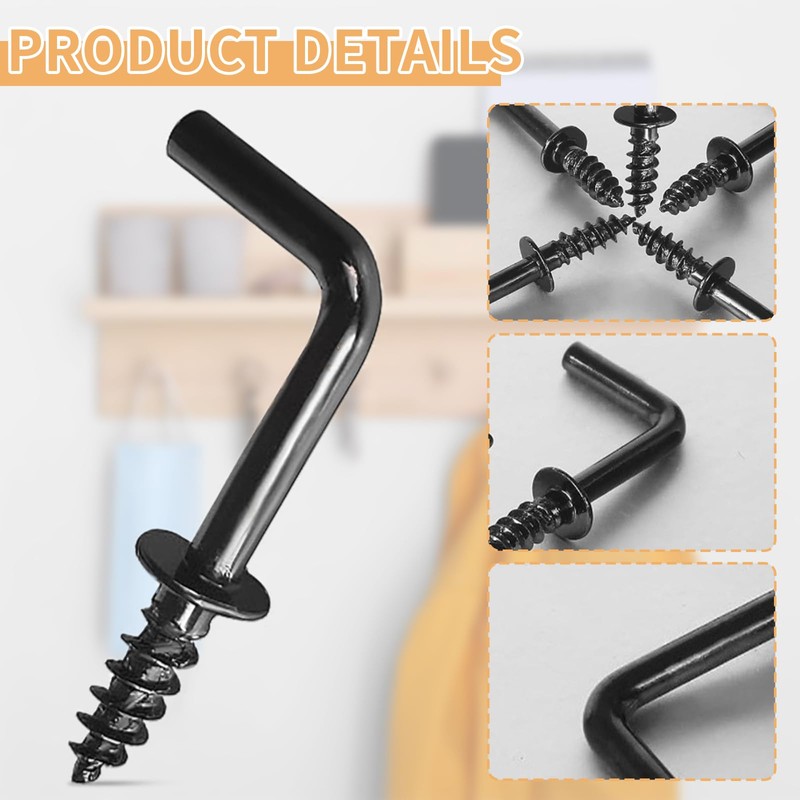 RFYTDCF Pack of 200 hook screws, L screw hooks, small