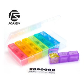21 Cuadrículas Pastilleros Semanales Portátil Organizador , Pastilleros De Plastico Fopnew Organizador De Pastillas Viaje De 7 Días