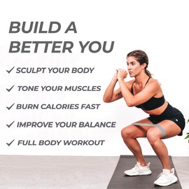 Coresteady Resistance Bands Set of 5 - Mini Fitness & Loop Exercise Band for Men & Women - Yoga, Body & Gym Sport Resistance Loop Bands for Strength, Muscle & Tone - With E-Guide & Travel Bag