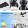 Asyko Ceiling Fans with Lights,46" Low Profile Ceiling Fan with