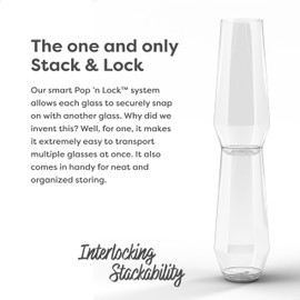 Tossware POP 9oz Diamond Flute SET OF 48, Premium Quality, Recyclable, Unbreakable & Crystal Clear Plastic Champagne Glasses