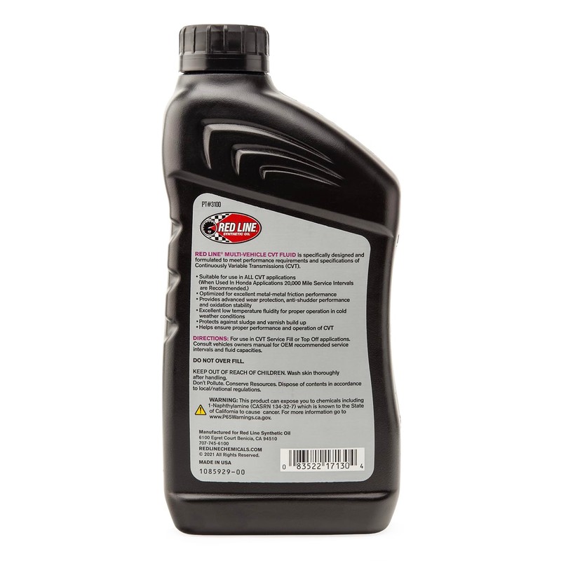 Red Line Service Chemicals 3100 Full Synthetic Multi-Vehicle CVT Fluid,